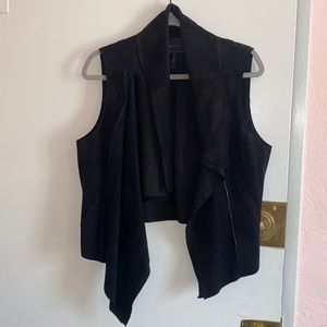BCBGMAXAZRIA Sleeveless Suede Jacket